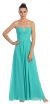 Main image of Strapless Beaded & Pleated Long Formal Bridesmaid Dress